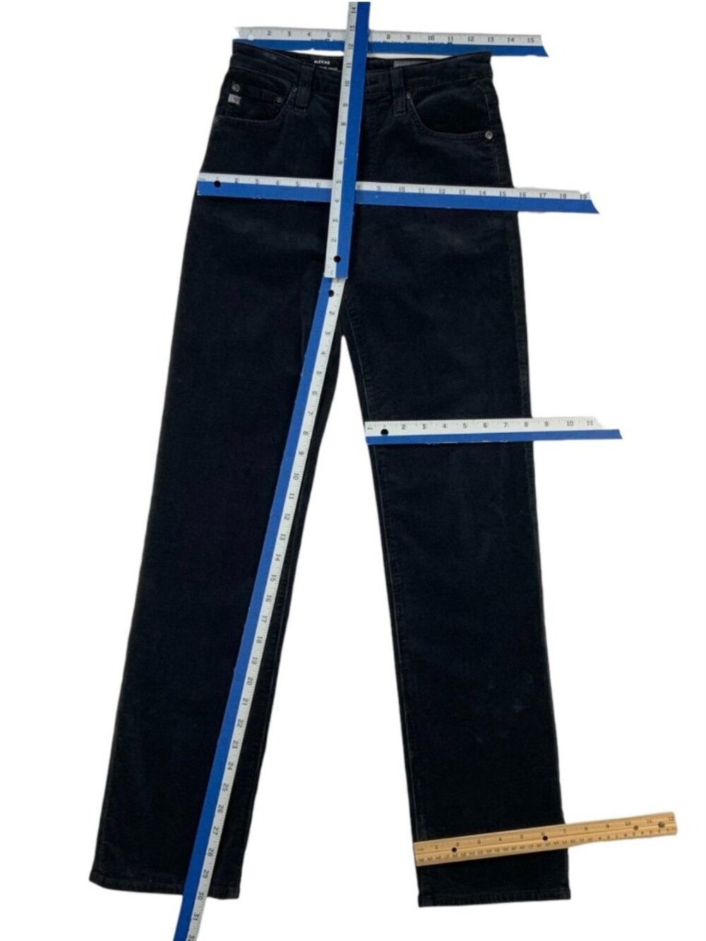 AG Adriano Goldschmied Alexxis High Rise Vintage Straight Corduroy Jean 26 Black - Picture 4 of 13